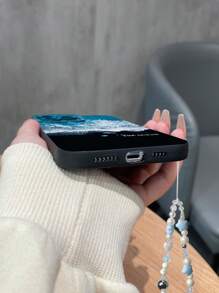 1 Stück TPU matter Handyhülle mit Ozean-Musterprint, kompatibel mit Apple, Samsung Serie, Redmi Note, OPPO A/Reno, INFINIX Serie, 2 Kameraausschnitt-Stile werden zufällig versendet - Verschiedenfarbig - Übersicht 5