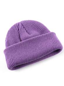 Cappello senza visiera in maglia monocromatico (unisex), cappello lavorato a maglia per la protezione delle orecchie, personalizzabile con logo, adatto per l'autunno e l'inverno