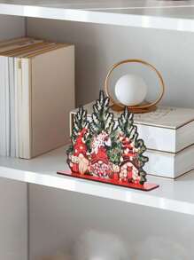 1 件圣诞工作坊木制立式标牌 - 圣诞侏儒、麋鹿、摇滚牛仔雪人、红帽雪人迷人圣诞饰品适合家庭、办公室酒吧乡村农舍装饰桌面饰品圣诞派对装饰送给朋友的圣诞礼物 - 彩色 - 查看 7