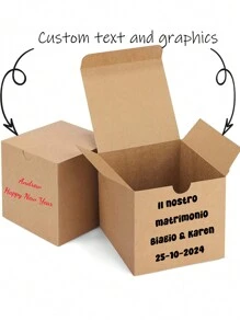 10pcs Personalized Customization /4 X 4 X 4 Inch Gift Boxes, Small Gift Boxes , White/ Paper Box With Lid For Party Favor, Ornaments, Bridesmaid Proposal, Candle Boxes Packaging,Halloween Decor,Birthday Decorations,Birthday,Wedding,Party Decorations,Christmas Decorations,Bride, Party,Gift Box,