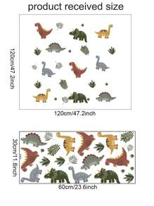 卡通动物恐龙老虎独角兽墙贴，自粘PVC墙贴，家居装饰 - 彩色 - 查看 3