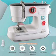 519 Electric Sewing Machine, 12 Stitches Mini Double Thread With Foot Pedal, UK Plug, Perfect Valentine's Day Gift For DIY Enthusiasts - 白色 - 查看 2