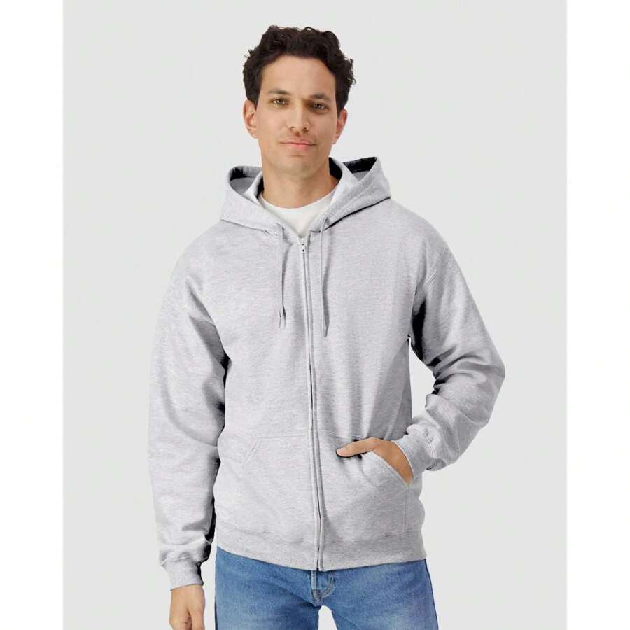 Gildan - Softstyle® Full-Zip Hooded Sweatshirt - SF600 - Màu xám thể thao - Xem 1