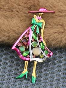New Elegant Girls' Brooch, Luxury Women's Wrist Corsage Pin, Colorful Crystal Dress Brooch For Girls - Pin 1 - View 2