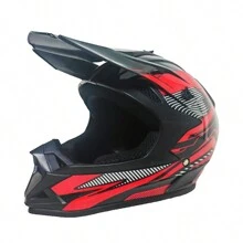 AD 1 Mũ bảo hiểm Motocross màu đỏ và đen dành cho xe đạp địa hình, bảo vệ xe đạp điện và xe đạp, mũ đua xe địa hình cho nam và nữ, mũ bảo hiểm mọi mùa - Đỏ - Xem 5