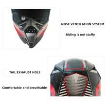 AD 1 Mũ bảo hiểm Motocross màu đỏ và đen dành cho xe đạp địa hình, bảo vệ xe đạp điện và xe đạp, mũ đua xe địa hình cho nam và nữ, mũ bảo hiểm mọi mùa - Đỏ - Xem 8