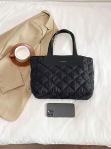 大容量时尚菱形单肩包，秋冬百搭