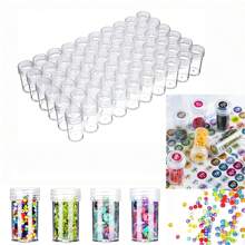 30pcs Clear Round Bottle Organizer, Rhinestone Mosaic Art Mini Container Storage Bottle, DIY Beaded Jewelry Nail Art Diamond Painting Crafts Storage Jar, Multifunctional Portable Travel Bottle