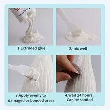 Ceramic Repair Agent: 1 Bottle Of Extrusion Glue, Used For Sealing And Repairing Cracks In Ceramics, Porcelain, And Tiles - Including Easy-To-Use Tools - White - View 5