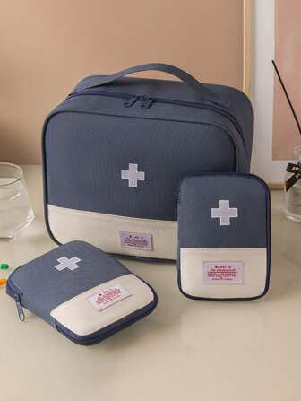 1 件便携式医药包可爱迷你急救箱医疗应急包收纳袋户外家用药品药丸储存袋适用于家庭户外紧急情况露营和徒步旅行生存旅行必备急救箱旅行必需品