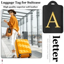 Personalized Initial Luggage Tags For Suitcases, Chenille Letter Cute Luggage Tags With Privacy Cover Name Card, Embroidered Luggage Travel Bag Tags Gifts For Women Kids Teens,Christmas Gifts Summer Black Travel Essentials Workout School Supplies Camping Holiday Essentials Vacation Accessories Travel Accessories Cruise Suitcase Tag Bag For School School Accessories School Stuff