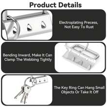 Pack of 60 Lanyard Blanks 33 mm Key Ring Hardware Clamp Clasp Pendant, Clamp Clasp Pendant with Key Ring, Clamp Clasp Pendant Hardware for DIY Lanyards - Silber - Übersicht 5