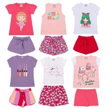 Kit Sortido 4 Peças Roupa De Bebê Menina Infantil Verão Conjunto Menina