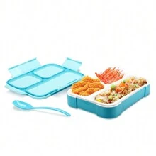 1pc Portable Plastic Compartment Bento Box, Daily Casual Household Items,School Supplies