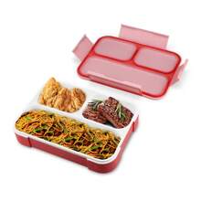 1pc Portable Plastic Compartment Bento Box, Daily Casual Household Items,School Supplies