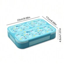 1pc Portable Plastic Compartment Bento Box, Daily Casual Household Items,School Supplies