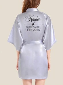 1 chiếc áo choàng phù dâu tùy chỉnh có in tên và ngày tháng đính sequin đáng yêu, hợp đồng, vui nhộn, dễ thương tùy chỉnh, cá nhân hóa, độc đáo, tùy chỉnh Quà tặng lý tưởng cho anh ấy, quà tặng lý tưởng cho bạn bè của cô ấy, bạn gái - Bạc - Xem 4