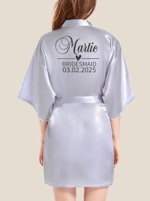 1 chiếc áo choàng phù dâu tùy chỉnh có in tên và ngày tháng đính sequin đáng yêu, hợp đồng, vui nhộn, dễ thương tùy chỉnh, cá nhân hóa, độc đáo, tùy chỉnh Quà tặng lý tưởng cho anh ấy, quà tặng lý tưởng cho bạn bè của cô ấy, bạn gái - Bạc - Xem 5