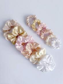 12 件/套女士缎面发圈、马尾辫固定器、防损伤发圈 - 彩色 - 查看 4