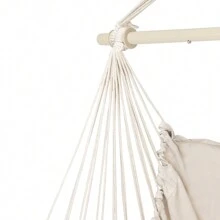 Distinctive Cotton Canvas Hanging Rope Chair With Pillows Beige Hanging Chair, Household Outdoor Hanging, Cotton Rope Cradle, Outdoor Hanging Basket, Yard Swing, Small Hammock