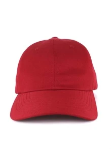 MOOND Unisex Women Men Plain Adjustable Minimalist Dadhat Baseball Cap Casual - 紅色 - 查看 4