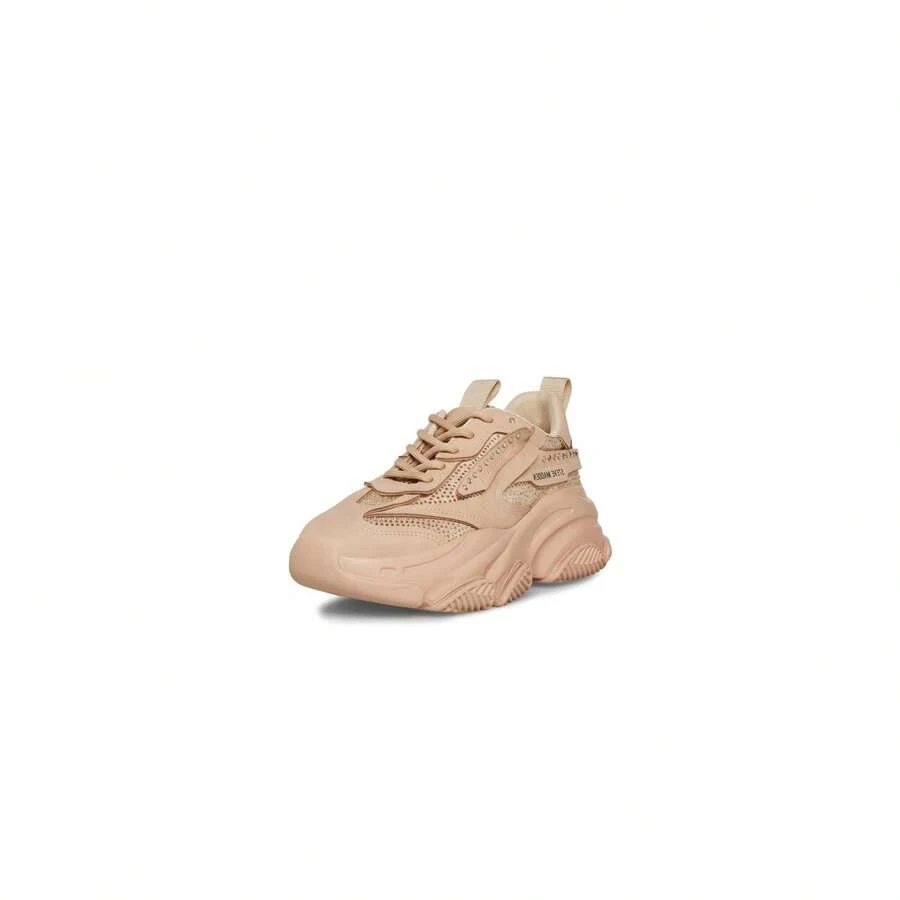 Zapatillas deportivas con plataforma gruesa, de cordones y estilo novio, color nude de la marca Steve Madden Possession - Beis - Ver 1