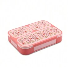 1pc Portable Plastic Compartment Bento Box, Daily Casual Household Items,School Supplies