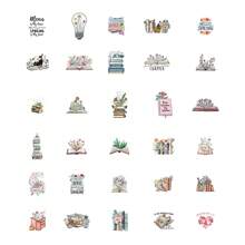 30 Stücke Retro-Stil Blumen- und Buch-Aufkleber, kleine Dekorationsempfehlungen, kreative Dekorationsaufkleber in verschiedenen Stilen. Geeignet für Fotoalben, Tagebücher, Tassen, Laptops, Handy, Scrapbooks, Zeitschriften