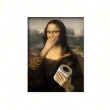 SURELIFE 1 tấm áp phích phòng tắm Mona Lisa vui nhộn - Nghệ thuật vải canvas cổ điển meme thú vị, không khung 29,97x39,88cm trang trí tường cho phòng vệ sinh & bồn cầu - nhiều màu - Xem 10