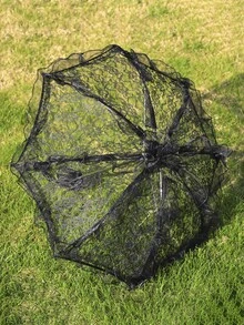 1 件黑色蕾丝阳伞，婚礼装饰道具，欧式新娘婚礼伞，户外婚礼仪式装饰，舞蹈表演