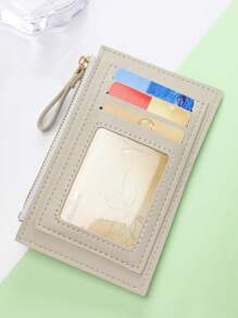 1 chiếc ví nút bấm màu trơn tối giản đa chức năng đựng tiền xu và thẻ quà tặng màu hồng cho phụ nữ - Màu Hồng Tươi - Xem 4