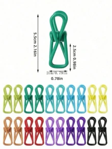 5pcs Chip Clips - Utility PVC-Coated Steel Clips For Sealing Food Packages, Chips Bags, Clothes & Paper - Pack Of 5 (Random Color) - Multicolor - View 3