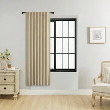 Có sẵn 4 tấm và kích thước 1 tấm/2 tấm Bộ tấm rèm: Rèm cửa có túi/màn che phía sau, có kẹp, rèm cách nhiệt màu trơn cản sáng cho phòng khách, văn phòng, phòng ngủ, nhà bếp, nhiều không gian khác nhau - Màu be - Xem 40