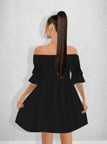 Women Short Dresses - Black - View 2