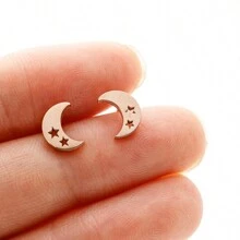 1 paar modieuze kleine ster maan oorbellen mini eenvoudige elegante oorbellen voor vrouwen sieraden cadeaus
