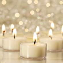 100/50/25pcs Pure Natural Soy Wax Tea Lights, 4-6 Hours Long Burning Time, Smokeless & Odorless Soy Wax Tea Candles, Ideal For Elegant & Romantic Home Use, Meditation, Anniversary, Pool, Chapel, Wedding, Church, Seasonal Celebration, And Emergency