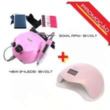 Tesouro direto Import 2 Sun 5 Led UV Nail Designer Machines Cabin And Electric Sander White Color - Nail Drill 110v/220v - 淺粉色 - 查看 2