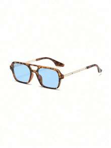Colored Lens Glasses. New Model Sunglasses, 100% UV Protection. - Màu xanh lam - Xem 2