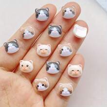 20/50/100pcs Mixed Random Mini Cartoon Fish Nail Art Decorations, Resin Nail Studs For DIY Manicure, Cute Nail Jewelry Accessories - Cat - View 10