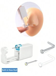 AVYRING 3 Pcs Nose Piercing Kit, Disposable Sterile Piercing Unit For Self Nose Piercing Gun, Nose Stud Tool,Nose Piercing Kit, Self Nose Piercing Gun, Disposable Nose Percinging Kit With Nose Rings Stud - Multicolor - View 10