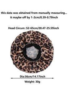 1pc Leopard Print Satin Sleep Cap, Suitable For Everyday Wear - Yellow - View 6