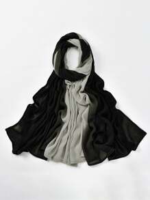 1 Pc Women Multi-Color Gradient Headscarf, Soft Modal Scarf, Versatile Elegant Fashion Wrap, Suitable For Daily Gatherings In Multiple Occasions, Scarves, Jersey Hijabs - Multicolor - View 14