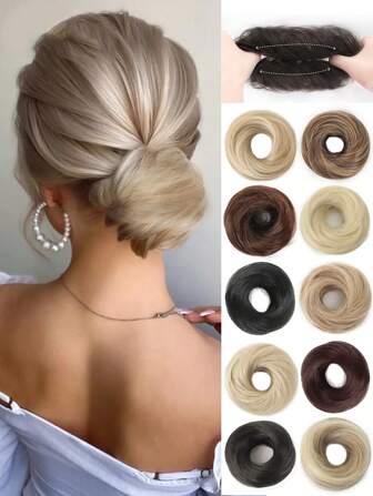 Easy-To-Use Messy Bun Hair Scrunchie Extension - Versatile Synthetic Chignon For Women, Perfect For All Occasions