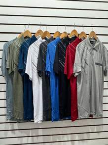 SUN CAI MEN'S POLO NECK T-SHIRT SHORT SLEEVE WITH POCKET CASUAL IMPORTED FASHION - Verde - Ver 2