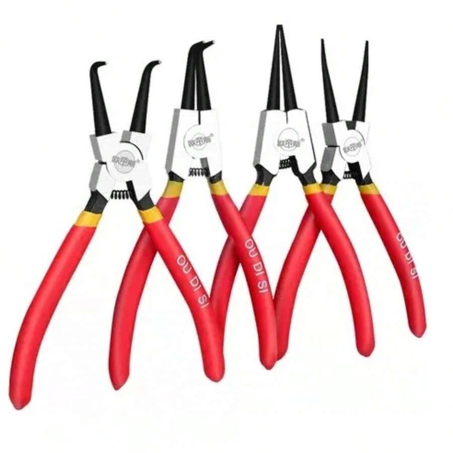 Ring Lock Pliers Kit Set 4 Internal And External Pieces - 紅色 - 查看 1