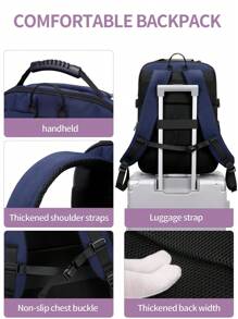 旅行露营背包、防水商务电脑背包、户外运动徒步背包、实用背包 - 寶藍色 - 查看 7