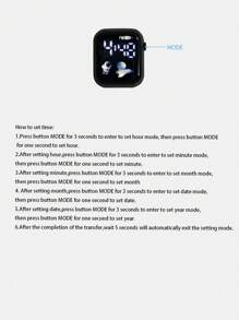 3 Stück/Pack Jugendlich & Studenten Cartoon Flugzeug Design Sport Lässig Elektronische Uhr, geeignet für den täglichen Gebrauch und verschiedene Kombinationen