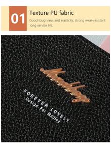 Ví cầm tay cổ điển, ví cầm tay dung lượng lớn, có ngăn đựng thẻ có khóa kéo, 8 ngăn và nhiều ngăn, ví cầm tay thanh lịch, ví móc khóa nhiều màu, quà tặng Valentine cho phụ nữ, ví cầm tay, ví dài, ví đeo tay - màu đen - Xem 7