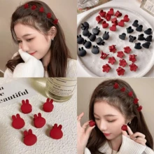 5 件迷你发夹，哑光花朵装饰迷你爪发夹，女士，轻巧方便，适合日常使用，迷你爪夹迷你发夹夹配件，适合女士女孩造型和固定头发，适合婴儿幼儿女孩装饰发髻细发（皇冠），碎发神圣额头编织发夹，公主头饰，刘海发夹，侧发卡最佳礼物情人节生日