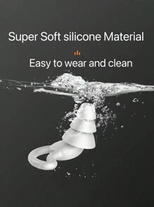 1pair Noise Reduction Earplugs, NRR 40dB Super Comfortable Silicone Reusable Earplugs, Suitable For Sleep, Snoring, Swimming, Study, Concerts, Noise Reduction And Hearing Protection - Multicolor - View 3